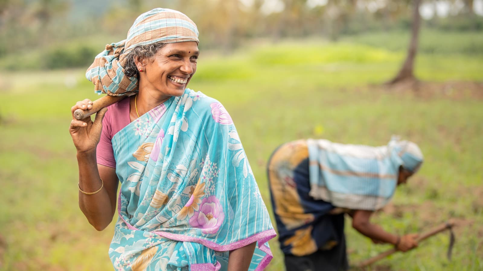 Farmer smiling